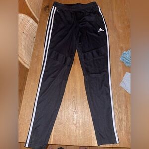 Adidas Women's Black Joggers with White Stripes